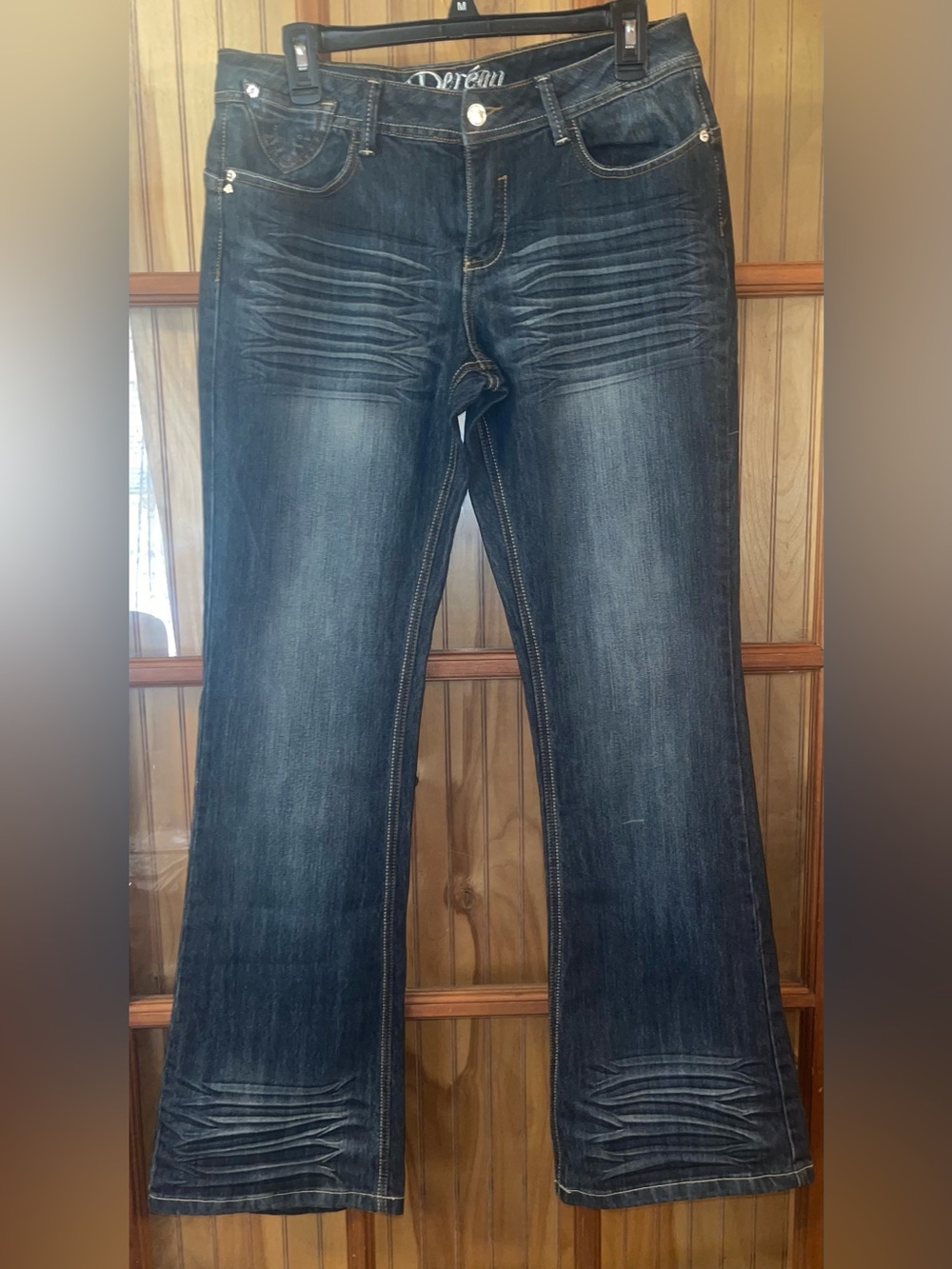 Dereon Women’s Blue Bootcut Jeans with Whiskering